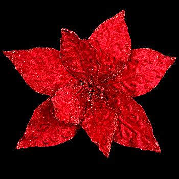 Пуансеттія 24 см з кліпом, червона 750259