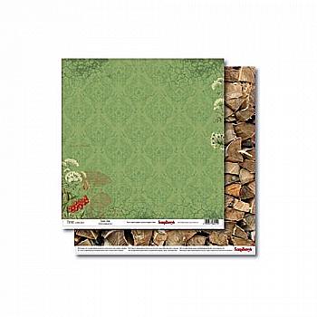 Бумага для скрапбукинга 30,5х30,5 см 190 гр/м двухсторон. В лесу. Поляна (10)