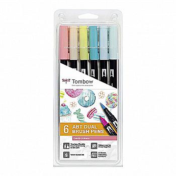Набор двухсторонних маркеров Dual Brush Pen Candy 6 цв., пастельные цвета, ABT-6P-4 ТМ "Tombow" Набор двухсторонних маркеров Dual Brush Pen Candy 6 цв., пастельные цвета, ABT-6P-4 ТМ "Tombow"
