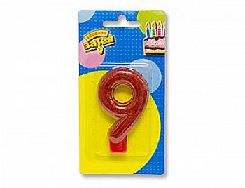 Свічка-цифра "9" Блискуча 7,6 см, 1502-2156