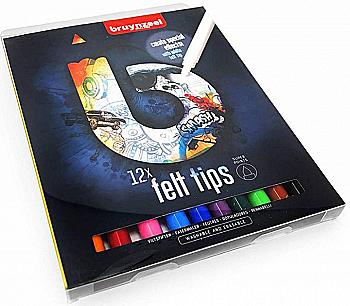 Набір фломастерів Felt Tips Dark, 12кол., Bruynzeel Набір фломастерів Felt Tips Dark, 12кол., Bruynzeel