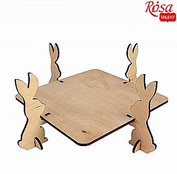 Подставка для пасхи "Зайчики" квадрат, 22*22*9 см, фанера, Rosa Talent Подставка для пасхи "Зайчики" квадрат, 22*22*9 см, фанера, Rosa Talent