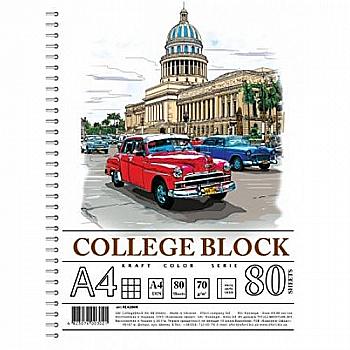 Коледж-блок А4 80 арк KRAFT, клітинка. KL4280K Коледж-блок А4 80 арк KRAFT, клітинка. KL4280K