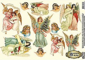 Карта декупажна А3 Янголи світу, 40 г/м², Е 036 Vintage Design