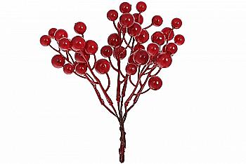 Декоративный букет красных ягод, 20 см, 901-151