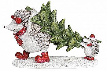 Фігурка декоративна "Їжаки з ялинкою" 12 см, 707-939