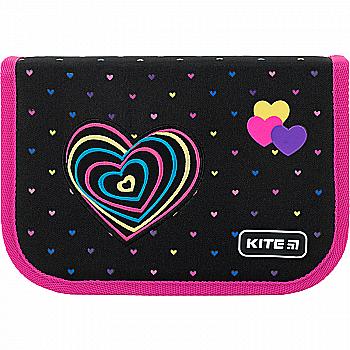 Пенал Kite 622 Hearts, 1 отделение, 2 отворота, без наполнения, К22-622-11 Пенал Kite 622 Hearts, 1 отделение, 2 отворота, без наполнения, К22-622-11