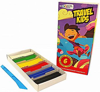 Пластилін 6 кол., 72 гр "Travel kids" зі стеком, 331008/TK Гамма-Н Пластилін 6 кол., 72 гр "Travel kids" зі стеком, 331008/TK Гамма-Н