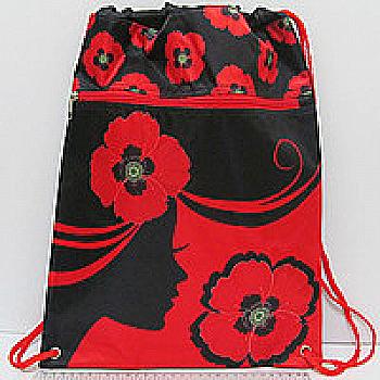 Сумка для обуви со змейкой "Девушка и маки" 42*32,5 см, JO-16041