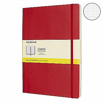 Блокнот Красный мягкий большой клетка, Moleskine Classic, QP622F2 Блокнот Красный мягкий большой клетка, Moleskine Classic, QP622F2