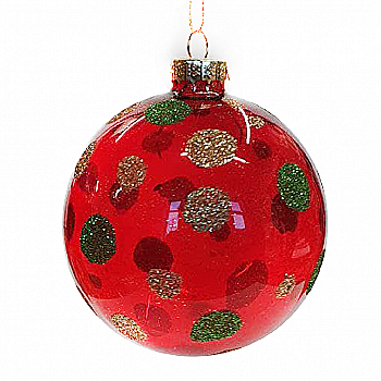 Ялинкова прикраса Куля 8 см, червоний, YQU0768-4 Ялинкова прикраса Куля 8 см, червоний, YQU0768-4