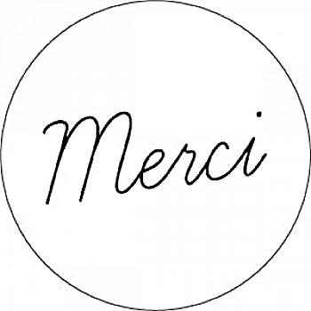 Кругла латунна печатка d24 мм "Merci" з дерев’яною ручкою (у блістері), 40912T