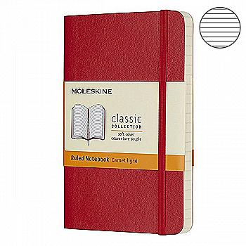 Блокнот Красный мягкий карман.линейка, Moleskine Classic, QP611F2 Блокнот Красный мягкий карман.линейка, Moleskine Classic, QP611F2