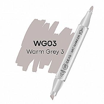 Маркер двухсторонний Warm Gray 3 - Теплый серый 3, WG03, 99IDEAS Маркер двухсторонний Warm Gray 3 - Теплый серый 3, WG03, 99IDEAS