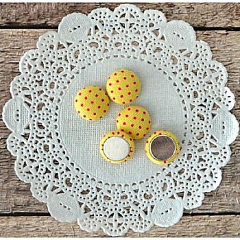 Фішки тканинні Жовті в горошок, 1,3 см, 5 шт, HY13007 Фішки тканинні Жовті в горошок, 1,3 см, 5 шт, HY13007