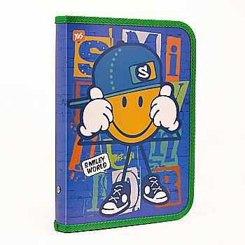 Папка для зошитів пласт. на блискавці B5 "Smiley World"(blue), 1 Вересня, 491367 Папка для зошитів пласт. на блискавці B5 "Smiley World"(blue), 1 Вересня, 491367