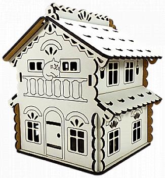 Заготівка Будиночок №9 МДФ скринька, 15*13*17 см, М-2082 Заготівка Будиночок №9 МДФ скринька, 15*13*17 см, М-2082