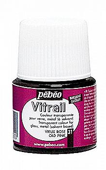 Фарба лакова по склу та металу Vitrail 45 мл прозора, старовинна рожева, 050-031 ТМ "Pebeo" Фарба лакова по склу та металу Vitrail 45 мл прозора, старовинна рожева, 050-031 ТМ "Pebeo"