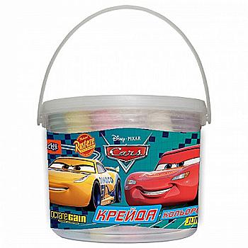 Мел цветной 16 шт, Jumbo "Cars" в ведре, 400347