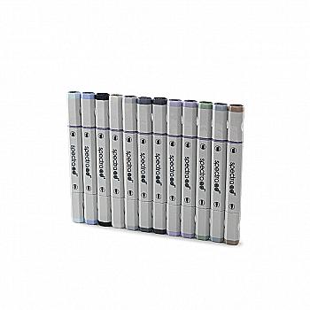 Набор маркеров двусторонних Spectra AD "Зима" 12 цв., S12WT-SADM