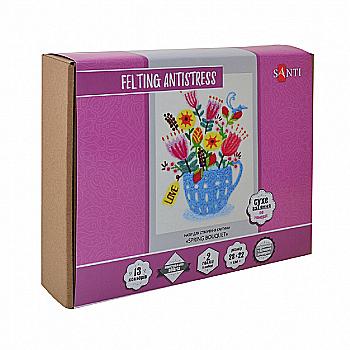Набір для створення картини "Spring Bouquet", техніка валяння, 28*22 см, 742428 Набір для створення картини "Spring Bouquet", техніка валяння, 28*22 см, 742428