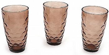 Набор стаканов 425 мл, 3 шт, коричневый, 533-35