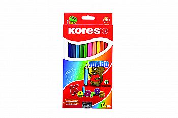 Олівці кольорові, трикутні,3мм,з чинкою,12шт. (К93312)