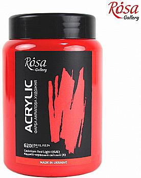 Краска акриловая, Кадмий красный светлый, 400 мл, Rosa Gallery Краска акриловая, Кадмий красный светлый, 400 мл, Rosa Gallery