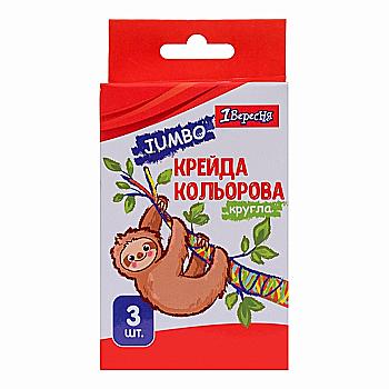Крейда кольорова 3 шт, Jumbo "Zoo Land", 400439 Крейда кольорова 3 шт, Jumbo "Zoo Land", 400439