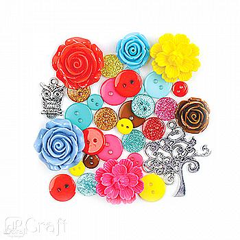 Декоративные аксессуары Charm&Deco 32 шт JUICY BRIGHTS, DPDC-002 DpCraft Декоративные аксессуары Charm&Deco 32 шт JUICY BRIGHTS, DPDC-002 DpCraft