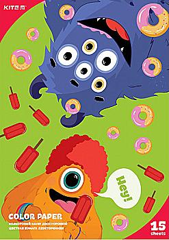 Папір кольор. 15 арк, A4 Kite Jolliers, K19-250 Папір кольор. 15 арк, A4 Kite Jolliers, K19-250