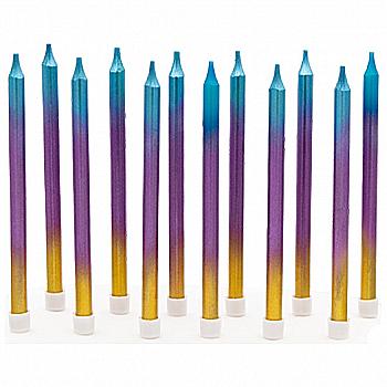 Набір свічок д/торта омбре райдужне 12 од., 3502-3700