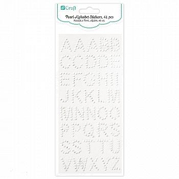 Наклейки жемчужные - Алфавит (40 шт.), белый, GRPE-042 DpCraft Наклейки жемчужные - Алфавит (40 шт.), белый, GRPE-042 DpCraft