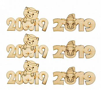 Набор заготовок "Символы 2019", фанера, 6 шт, Rosa Talent Набор заготовок "Символы 2019", фанера, 6 шт, Rosa Talent