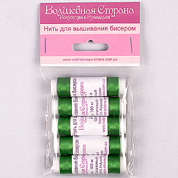 Нитка для вишивання бісером, салатова, FLT-017S Нитка для вишивання бісером, салатова, FLT-017S