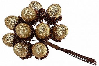 Букетик жолудів декоративний 10 шт, 12 см, золото, 839-390