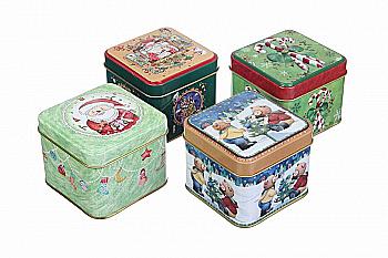 Подарункова коробка новорічна бляшана, 6-1908-158