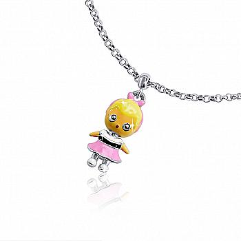 Браслет на ланцюжку "Ляля", рожевий, 419564800611