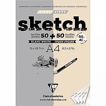 Скетчбук д/ескізів А4 Sketch White & Ivory, 100 арк. (90 г/м2), білий і крем. папір, 96609C Скетчбук д/ескізів А4 Sketch White & Ivory, 100 арк. (90 г/м2), білий і крем. папір, 96609C