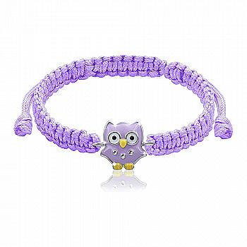 Браслет плетений "Сова", фіолетовий, 419560500613 Браслет плетений "Сова", фіолетовий, 419560500613