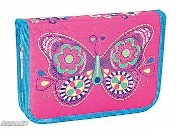 Пенал твердий одинарний з клап. Butterfly, 20.5*14*3.5, 531350