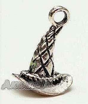 Набір металевих підвісок Капелюх відьми 9*16 мм, 10 шт Набір металевих підвісок Капелюх відьми 9*16 мм, 10 шт