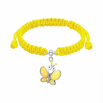 Браслет плетений "Метелик з очима", жовтий, 419543000605
