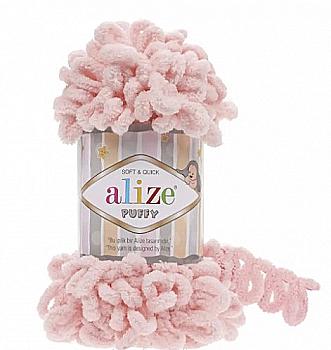 Пряжа мікрополіестер 340 Персикова пудра, TM Alize Puffy Пряжа мікрополіестер 340 Персикова пудра, TM Alize Puffy