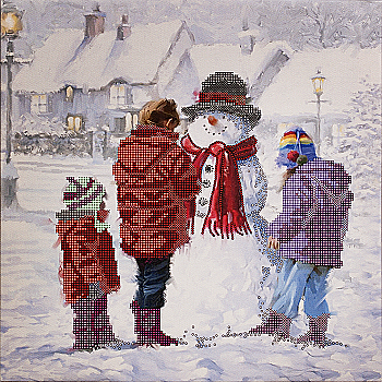 Схема для вишивання бісером "Сніговичок" 30*30 см, FLS-102 Схема для вишивання бісером "Сніговичок" 30*30 см, FLS-102