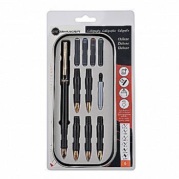 Набор для каллиграфии Deluxe (6 перьев + 4 картриджа + конвертёр чернил), MC1155 Manuscript