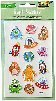 Наклейки мягкие "В космосе" (2 л., 25 шт.), 19305 Folia Наклейки мягкие "В космосе" (2 л., 25 шт.), 19305 Folia