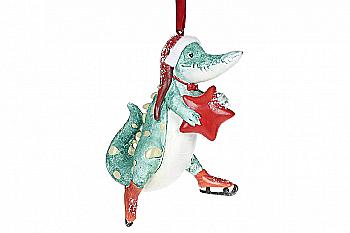 Фігурка підвісна "Крокодил в ковзанах" 13,3 см, 838-212