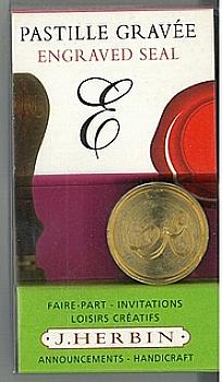 Кругла латунна печатка d24 мм англ. літера "E", 40305T