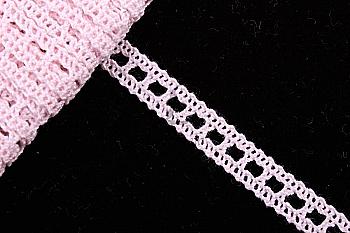 Мереживо лляне 10 м, рожеве, 5-37186